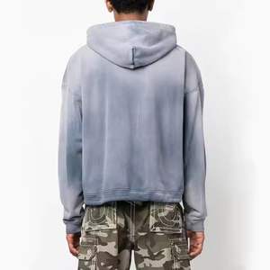 Meilleure vente 500 GSM sweats à capuche et sweat-shirts décolorés en coton pour hommes avec logo personnalisé tenue décontracté pour l'hiver bas quantité minimale de commande - Product Image 3