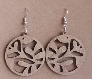 Pendientes Artesanales de Moda, Material de Madera Natural, Clásicos para Mujer, para Aniversario o Uso Diario, Opción de Logotipo Personalizado - Product Image 2