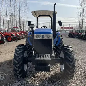 Iyi durumda kullanılan çiftlik traktörü satılık yeni Hollan 80hp traktör 4*4 ön yükleyici ile