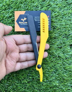 Maquinilla de afeitar de hoja de un solo filo de acero inoxidable aceptable OEM, depilación recta con mango de plástico para la elección de los barberos - Product Image 2