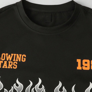 Venta al por mayor de los hombres de alta calidad de lavado en seco camiseta personalizada DTF Impresión digital Drop Shoulder Jersey con ajuste regular - Product Image 4