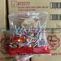 Chupa Chups Lollipops 558g 60 stuks Fruitig smakende bolvormige snoepjes met vitamine C in zakverpakking