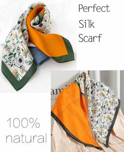 Custom Printed Solid Plaid Casual Luxury <b>Silk</b> <b>Scarves</b>-Personalized Designer Fashion Wholesale - Product Image 2
