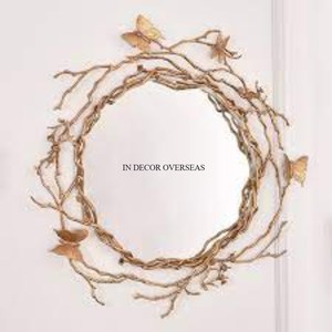 สินค้ามาใหม่กรอบโลหะคุณภาพสูงชุบทองดูสวยงามดีไซน์เนอร์เป็นเอกลักษณ์สำหรับกระจกตกแต่งผนัง - Product Image 4