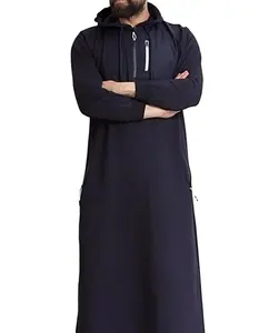 Hooded with chest pocket thobes New Arrival Style Saudi Al Daffah Thobe/Mens Daffahs & Thobes 2021 Wholesale Made