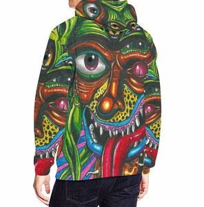 Sweats à capuche respirants à impression personnalisée vêtements de ville en coton mélangé de base pour hommes quantité minimale de commande bas pour hommes - Product Image 1