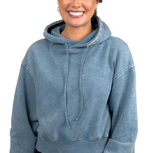 Logo de marque personnalisé pour femmes sweats à capuche délavés à l'acide avec col à capuche manches longues surdimensionné pour la vente d'hiver nouveau Design avec OEM - Product Image 5