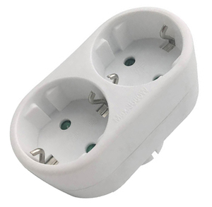 Adattatore Economico Bianco a Doppia Presa 2200W 250V 10/16A (GSC 103000002) - Product Image 1