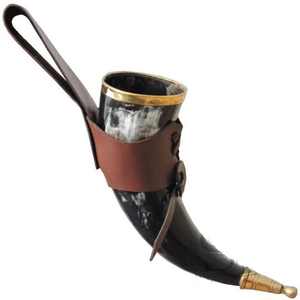 Longue corne à boire Viking rustique fabriquée à la main avec un savoir-faire traditionnel pour des événements médiévaux à un prix abordable - Product Image 5