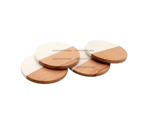 Bar Home Creative <b>Marble</b> Splicing Wooden <b>Placemat</b> Round Best Coaster Customize Cup Best Coaster by STAR CRAFTS INDIA - Product Image 1