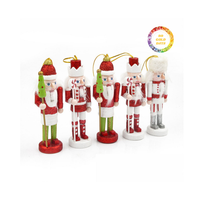 Décoratif Noël Casse-Noisette Soldat Ensemble Vietnam Peint À La Main En Bois Chiffres pour Vacances Maison Décoration