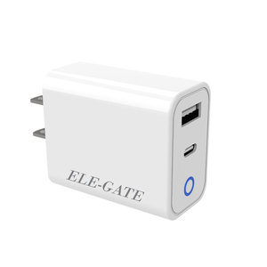 Chargeur USB-C PD 20W 2-en-1 avec port USB à charge rapide, adaptateur double fonction pour téléphone et écouteurs, compatible avec les prises EU/US/UK - Product Image 2