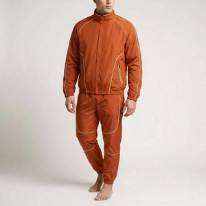 Conjunto Deportivo de Dos Piezas, Estilo Informal, Holgado, Chaqueta Cortavientos y Pantalones, Ropa Deportiva de Nailon, Estilo Urbano - Product Image 1