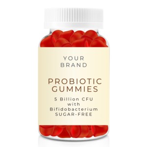 Gomitas probióticas de 5 mil millones de CFU con etiqueta personalizada, suplementos nutricionales sin azúcar para adultos - Product Image 1