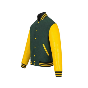 Chaqueta universitaria de lona lisa para hombre, estilo Letterman, con cuello alto y mangas personalizables, la más vendida. - Product Image 2