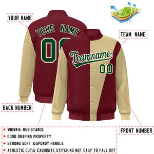 Venta al por mayor de los hombres de otoño invierno Stand rompevientos abrigos High Street Varsity chaqueta de béisbol logotipo personalizado de talla grande servicio OEM - Product Image 2
