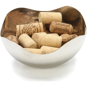 Bol décoratif en argent à bord incurvé de qualité supérieure, élégant présentoir de table pour chocolats, desserts et collations, fabriqué à la main en Inde - Product Image 5