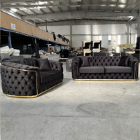 Sofá Chesterfield Extensible con Tapizado y Estructura de Madera, Estilo Moderno para Sala de Estar, Ideal para Villas y Gimnasios, Fabricante Turco, Marca Khalifa, con Descuento