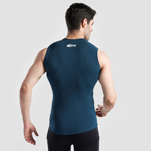 Débardeur d'entraînement pour hommes sans manches en tissu extensible avec panneaux en maille respirante et évacuant l'humidité pour l'entraînement. - Product Image 2