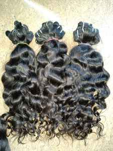 Listo para enviar En stock Extensiones de cabello Remy ondulado rizado natural indio de trama doble Cabello humano crudo para entrega instantánea - Product Image 2