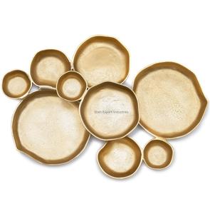 Cuenco de 9 racimos de fundición de Metal hecho a mano, cuenco de uso para restaurantes y hoteles con plataforma dorada, cuencos para servir aperitivos de varias secciones - Product Image 2