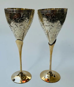 Decorative Finish Brass <b>Wine</b> <b>Goblet</b> Handmade Engraved Chalice Vintage Metal Cup Antique Drinking Glass Barware Wedding Decor - Product Image 4