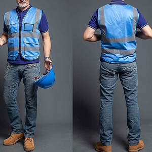 Chaleco de seguridad resistente con múltiples bolsillos de almacenamiento y color brillante para máxima seguridad en el lugar de trabajo Chaleco de seguridad de tela de malla - Product Image 5