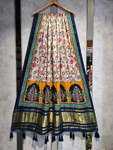 ผ้าไหม gajji บริสุทธิ์ dupatta สำหรับอินเดียและปากีสถานเงางามสง่างามพร้อมรายละเอียดที่ซับซ้อน - Product Image 6