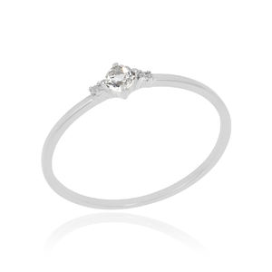 แหวนพลอยบุษราคัมสีขาวเงิน925สไตล์มินิมอล - Product Image 1