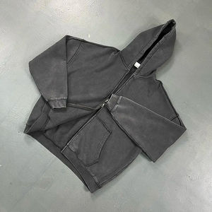 Sudadera de gran tamaño con estampado de alta calidad lavado con ácido, sudadera y Sudadera con capucha bordadas personalizadas para hombre - Product Image 5