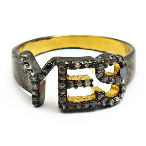 Joyería Vintage hecha a mano de Plata de Ley 925, anillo antiguo para mujer, anillos chapados en oro de 18K con diamantes para mujer a precios mayoristas - Product Image 2