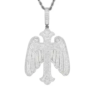 Pendentif Croix Moissanite Entièrement Sertie en Argent 925 Premium, Bijou Hip Hop Tendance 2025, Cadeau Unisexe Populaire - Product Image 2