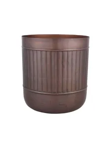 Handmade Metal Planter in Striped Copper Color with Planter <b>Stand</b> Flower Pot Coastal Style Metal Flower <b>Vase</b> Wholesale Price - Product Image 3