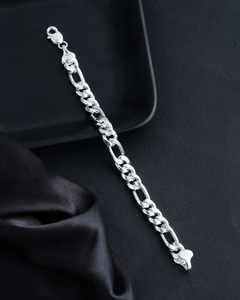 Bracelet à breloques fin en argent antique pour homme - Product Image 1