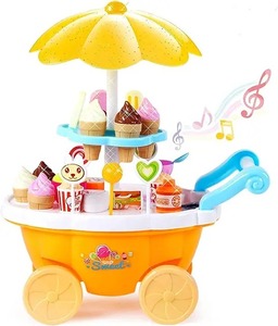 Faire semblant de jouer cuisine jouet Mini Simulation supermarché crème glacée magasin bonbons chariot Playhouse Dessert jouets avec lumière et musique - Product Image 1