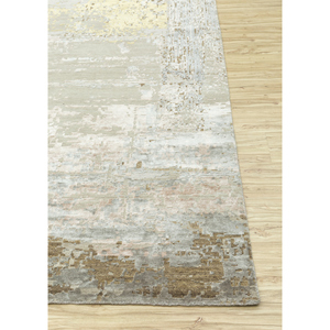 Tattvam LRB-9032 Ivory Hand Knotted Wool & Bamboo Silk Rug Abstract Pattern for Home Use - Product Image 4
