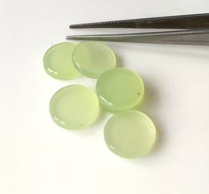 Prehnita Natural, Calcedonia, 5mm-20mm, Redonda, Plana por Ambos Lados, Gema Suelta, Forma de Moneda Pulida, Calibrada, con Cambio de Color - Product Image 5