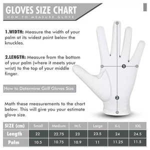 Venta caliente Guantes blancos Golf Cabretta Guante de golf personalizado antideslizante de alta calidad Cuero sintético completo - Product Image 2