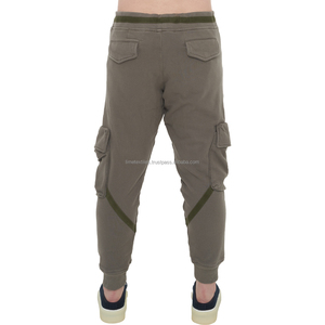 กางเกงขายาวผ้าฝ้ายขนแกะสำหรับผู้ชายกางเกงลำลองสำหรับคาร์โก้ซับเหงื่อผ้าลำลองซักด้วยพลอยเทียมออกแบบโลโก้ได้ตามต้องการ - Product Image 5