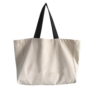 Meilleures ventes extra large sac fourre-tout en toile de coton robuste personnalisé écologique pliable haute capacité rayé - Product Image 5