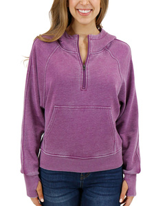 Alta calidad 100% algodón mezclado Vintage impreso liso teñido invierno térmico Sudadera con capucha Unisex de gran tamaño Casual con capucha personalizable - Product Image 2