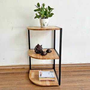 KGT68019 Wood Corner <b>Shelf</b> in Fan-Shape for Living Room Space - Product Image 2