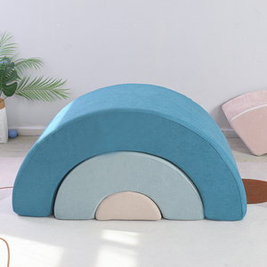 Sala de juegos Dormitorio Salas de estar Funcional Convertible Espuma y Cojín de piso Regalo Forma de arco iris Niño Seccional DIY Sofá - Product Image 6