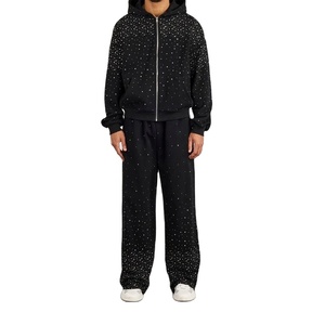 Nuevo Estilo, Ropa Deportiva Personalizada, Ligera, Talla Grande, 100% Algodón, con Estampado Gráfico y Pedrería, Cintura Elástica, Chándal Oversize para Hombre - Product Image 1
