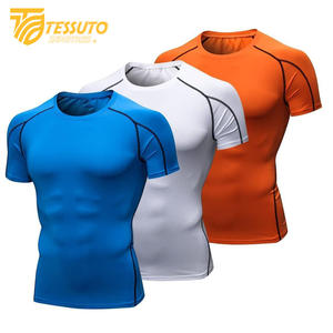 Vêtements de jogging hommes Gym Sports été à manches courtes Compression T-Shirt vêtements de course Yoga Fitness serré haut actif pour hommes - Product Image 3