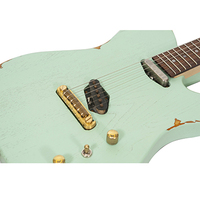 Slick Guitar SL50K Aged Surf Green Micros à double bobinage simple pour les styles de musique surf et rock