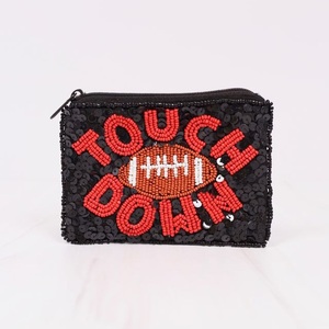 Toucher vers le bas perlé et paillettes porte-monnaie minibag tendance artisanal pour carte et petits objets essentiels - Product Image 3