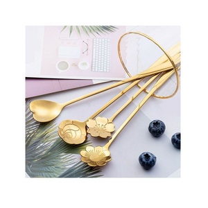 Ensemble de couverts en acier inoxydable avec poignée en aluminium doré Ensemble de couverts de cuisine couleur argent et or - Product Image 2