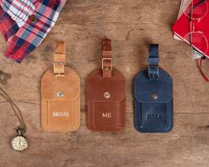 Logotipo personalizado Etiqueta de equipaje de línea aérea personalizada Etiqueta de equipaje de crucero de cuero con cuerda de seguridad para el automóvil - Product Image 1