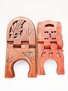 Người giữ sách tôn giáo bằng gỗ đánh bóng cao cấp với khắc trang trí để hiển thị sách thiêng liêng trong phòng cầu nguyện thanh lịch - Product Image 6